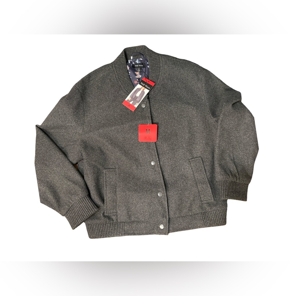 Well Worn women's bomber jacket in charcoal grey size medium